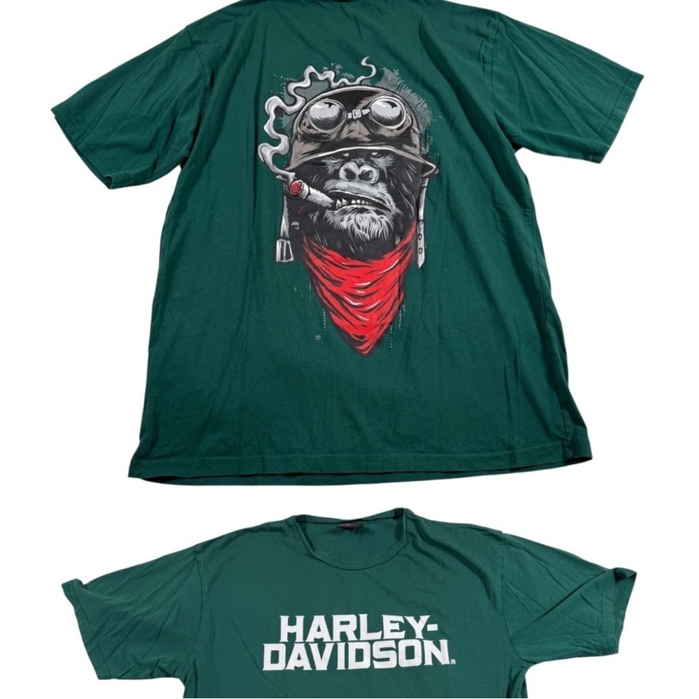 🦍 Harley Davidson Biker Ape Graphic Tee 🏍️